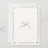 Whimsical Hand Getrokken Groen Tying the Knot Kaart (Achterkant)