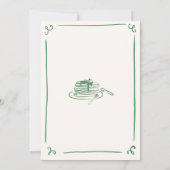 Whimsical Hand getrokken groene bruids brunch Kaart (Achterkant)