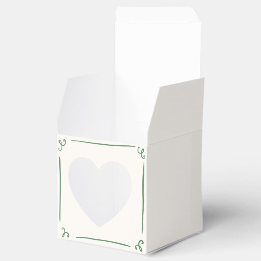 Whimsical Hand getrokken groene bruiloft Bedankdoosjes (Geopend)