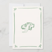 Whimsical Hand getrokken groene bruiloft Kaart (Achterkant)