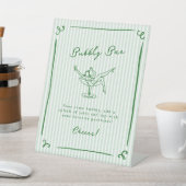 Whimsical Hand getrokken Groene Bubbly Bar Reclamebord Met Voetstuk (Insitu)