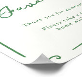 Whimsical Hand getrokken groene gunsten Poster (Hoek)