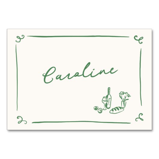 Whimsical Hand getrokken groene plaats kaart (Voorkant)