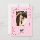 Whimsical Hand getrokken Hot Pink bruiloft foto Save The Date (Achterkant)