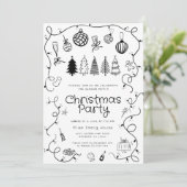 Whimsical Hand getrokken kerstfeest Kaart (Staand voorkant)