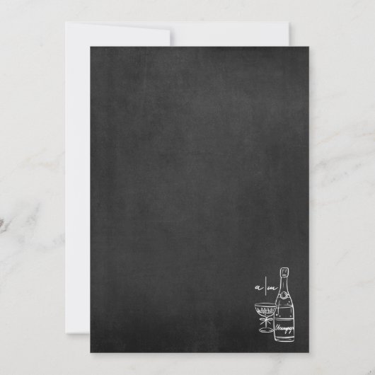 Whimsical Hand getrokken krijtbord bruiloft Save The Date (Achterkant)