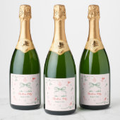 Whimsical Hand getrokken Leuke Franse kerstfeest Sparkling Wijnetiket (Flessen)