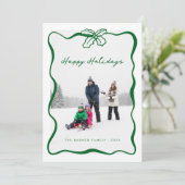 Whimsical Hand Getrokken Lint Foto Kerst Kaart (Staand voorkant)