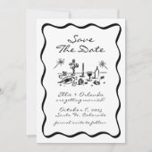 Whimsical Hand Getrokken Lint Rand Sla de datum op Kaart (Voorkant)