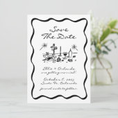 Whimsical Hand Getrokken Lint Rand Sla de datum op Kaart (Staand voorkant)