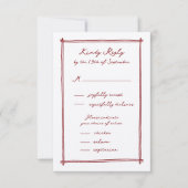 Whimsical Hand getrokken Menu Optie Trouwen RSVP (Voorkant)