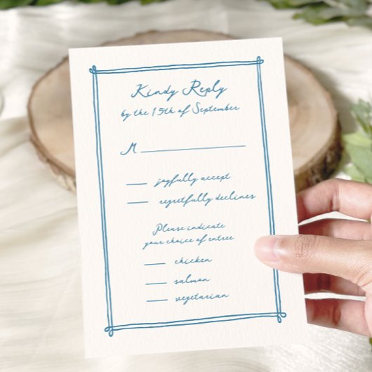 Whimsical Hand getrokken Menu Optie Trouwen RSVP