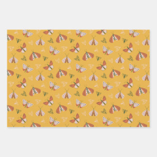 Whimsical hand getrokken motten boho patroon inpakpapier vel