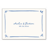 Whimsical Hand getrokken Navy Blue Place Card Kaart (Achterkant)