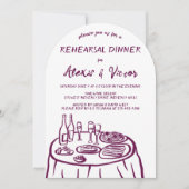 Whimsical Hand getrokken repetitie Dinner Table Cu Kaart (Voorkant)