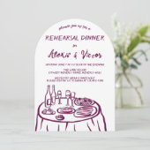 Whimsical Hand getrokken repetitie Dinner Table Cu Kaart (Staand voorkant)