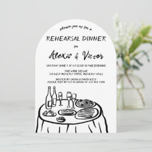 Whimsical Hand getrokken repetitie Dinner Table Cu Kaart