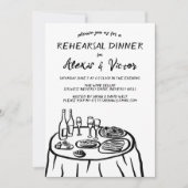 Whimsical Hand getrokken repetitie Dinner Table Cu Kaart (Voorkant)