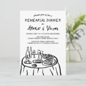 Whimsical Hand getrokken repetitie Dinner Table Cu Kaart (Staand voorkant)