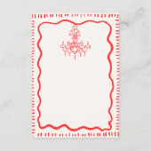 Whimsical Hand getrokken rode boog golvende bruilo Informatiekaartje (Achterkant)