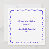 Whimsical Hand getrokken Royal Blue bruiloft Dank Notitiekaartje (Achterkant)