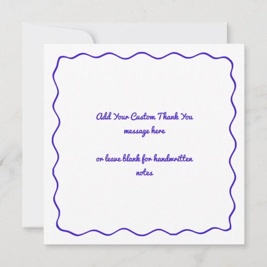 Whimsical Hand getrokken Royal Blue bruiloft Dank Notitiekaartje (Achterkant)