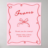 Whimsical Hand Getrokken Roze & Rode Favorieten Poster (Voorkant)