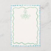 Whimsical Hand getrokken Sage Bow golvende bruilof Informatiekaartje (Achterkant)