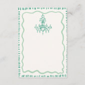 Whimsical Hand getrokken Sage Bow golvende bruilof Informatiekaartje (Achterkant)