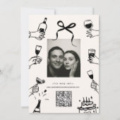 Whimsical Hand getrokken Scribble bruiloft uitnodi Kaart (Achterkant)