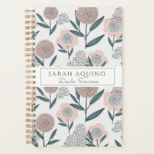 Whimsical Hand getrokken stijl Floral Doodle Doula Planner (Voorkant)