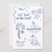 Whimsical hand getrokken toast op de kust kaart (Voorkant)