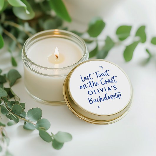 Whimsical hand getrokken toast op de kust ronde sticker