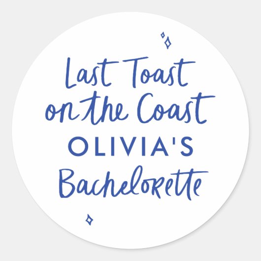 Whimsical hand getrokken toast op de kust ronde sticker (Voorkant)