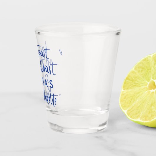 Whimsical hand getrokken toast op de kust shot glas (Rechts)