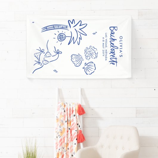 Whimsical hand getrokken toast op de kust spandoek (Insitu)