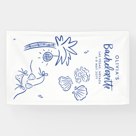 Whimsical hand getrokken toast op de kust spandoek (Horizontaal)