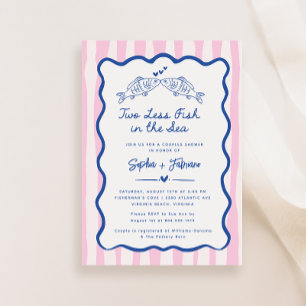 Whimsical Hand getrokken twee minder vissen in het Save The Date