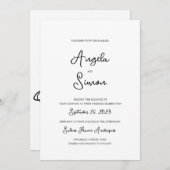 Whimsical Hand Lettered Geïllustreerde Bruiloft Kaart (Voorkant / Achterkant)