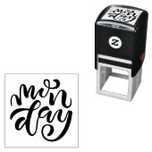 Whimsical Hand Lettered Maandag Script Zelfinktende Stempel (In situ)