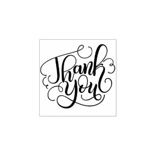 Whimsical Hand Lettered Thank You Script Rubberstempel