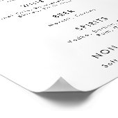 Whimsical handgeschreven bar menu poster (Hoek)