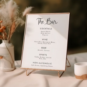 Whimsical handgeschreven bar menu poster