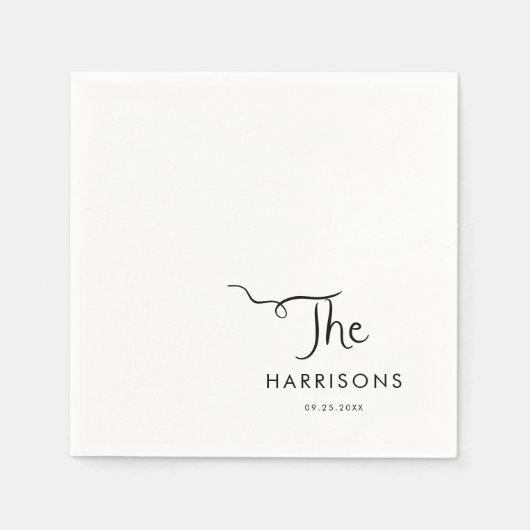 Whimsical Handgeschreven Bruiloft Servet (Voorkant)