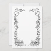 Whimsical Handgeschreven Floral Botanische Bruilof Kaart (Achterkant)