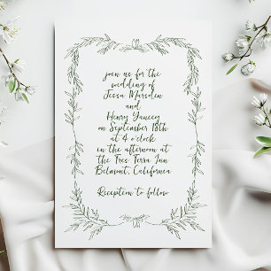 Whimsical Handgeschreven Ivy Lijst Botanische Brui Kaart