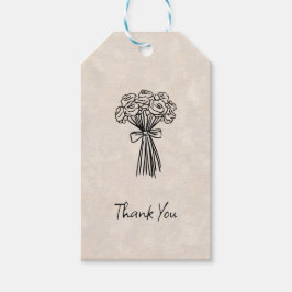 Whimsical Handgetekend Bedankkaartje Cadeaulabel
