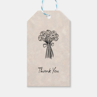 Whimsical Handgetekend Bedankkaartje Cadeaulabel