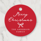 Whimsical Handgetekend Lint Kerstcadeautag Bedankjes Labels (Voorkant)