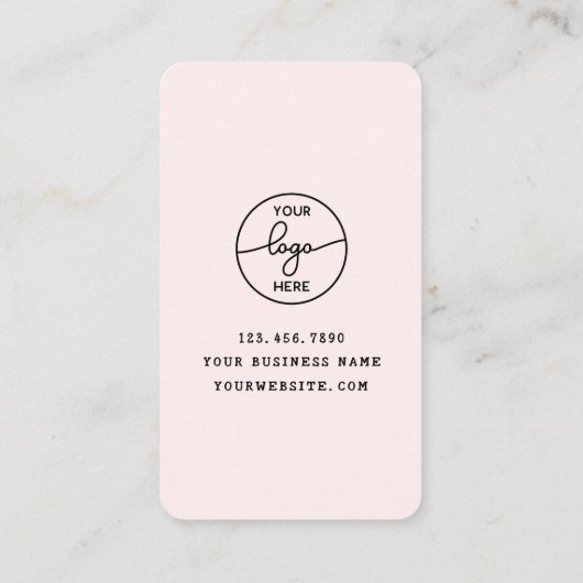 Whimsical Handmade with Love Script Heart Bow Visitekaartje (Achterkant)